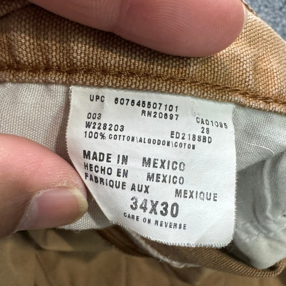 Dickies Work Pants Men's Size 34x30 Khaki Canvas Straight Leg Utility Pockets - Picture 3 of 14